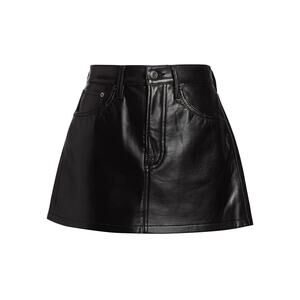 Agolde 'Liv' Black Leather Mini Skirt Size 29